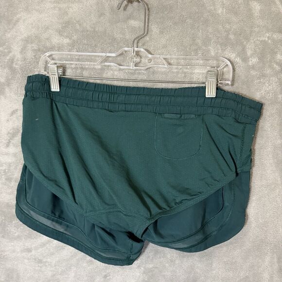 Lululemon Hotty Hot Lined Shorts Womens Size 8 Green Workout Run Gym Athletic - Picture 8 of 8